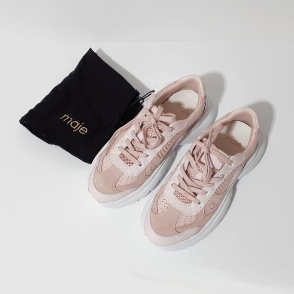 NWOT Maje chunky sole pink leather sneakers, 40 - Picture 5 of 14